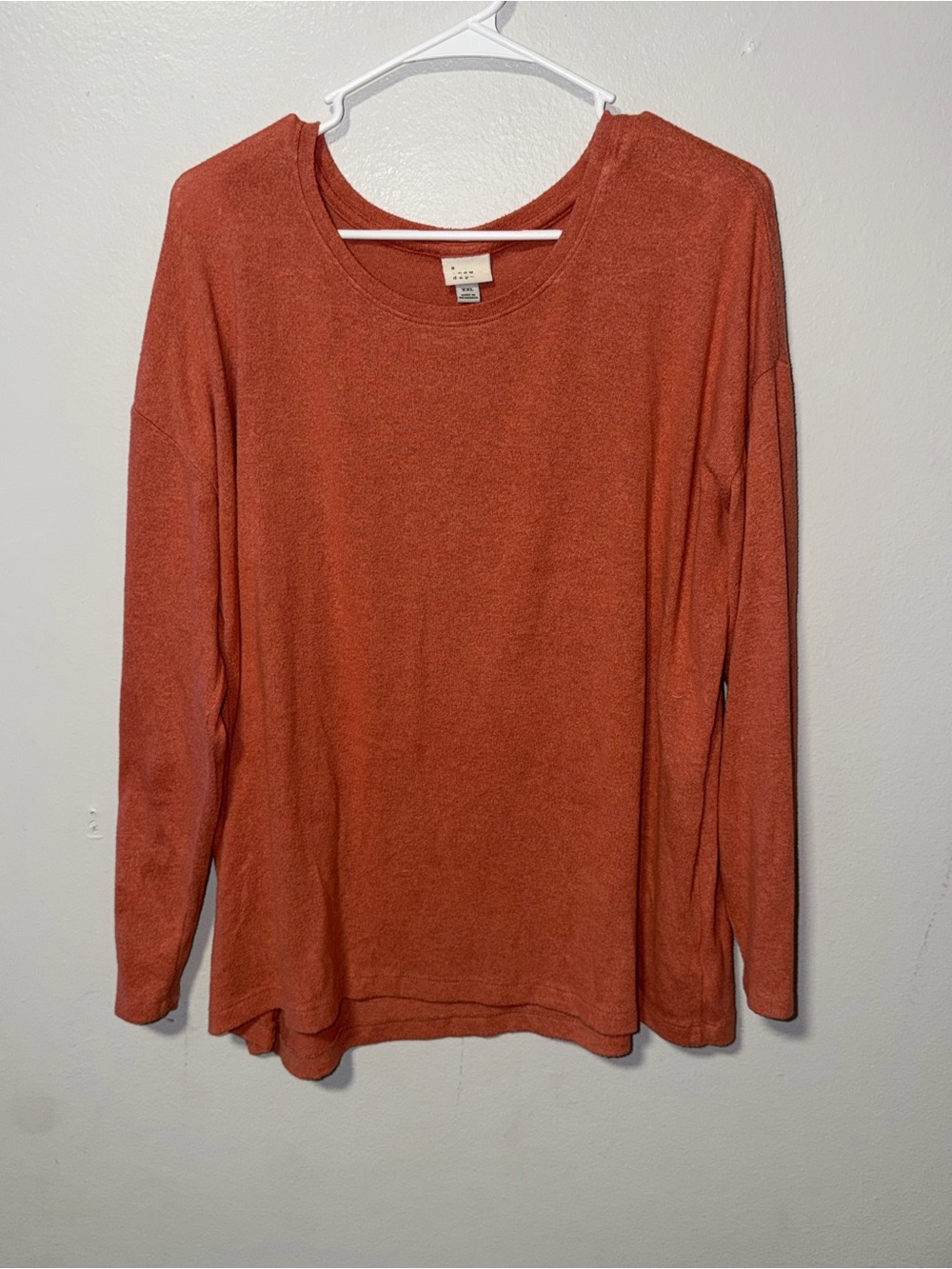 a new day Long-Sleeve Scoop Neck Top - Rust